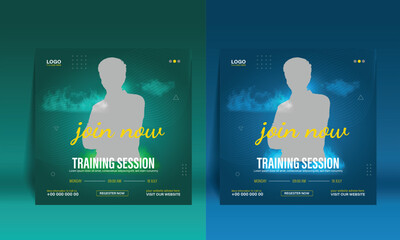 Business marketing agency social media post template. With a photo place on the banner, you can edit the design