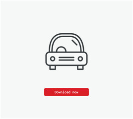 Car vector icon. Symbol in Line Art Style for Design, Presentation, Website or Mobile Apps Elements, Logo.  Pixel vector graphics - Vector