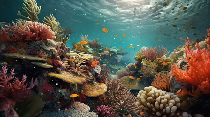 Fototapeta na wymiar Abundant marine biodiversity background