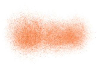 Fototapeta na wymiar Orange color particles explosion. colorful dust splatter on transparent background.