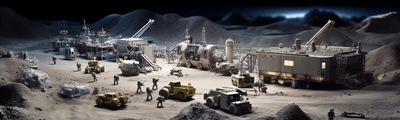 Tilt-shift Moonbase Construction