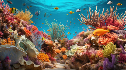 Fototapeta na wymiar Abundant marine biodiversity background