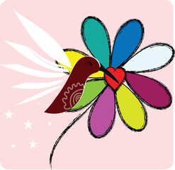 Lgbtqi flower with petals spectrum color vector