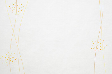 Elegant and modern patterned Japanese washi paper background. Japanese paper texture with golden abstract wave patterns.