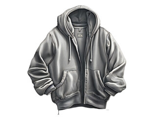 Clean and Crisp: Full-Sized Hoodie on a Transparent Background. Generative AI