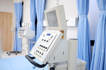 Medical equipment inside the patient room.