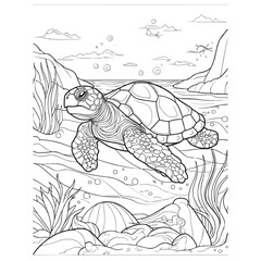 Beautiful Cute Turtle Coloring Pages