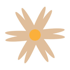 Retro vector illustration of geometric flowers. Abstract flowers flat simple style