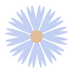 Retro vector illustration of geometric flowers. Abstract flowers flat simple style