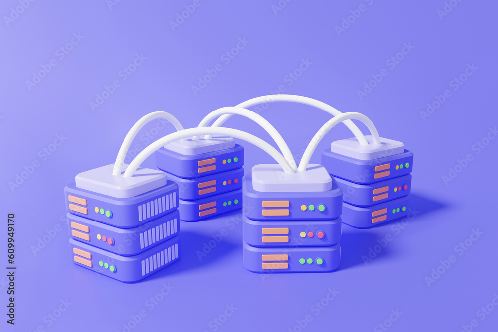 Poster 3d server storage database globe data information sharing data center digital technology electronic 