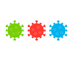 Virus Icon Set. Simple virus. Set of virus and cancer cell in silhouette style vector design and illustration.

