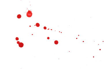 Blood splatters. Red blots of watercolor Realistic bloody splatters for Halloween Drop of blood concept.