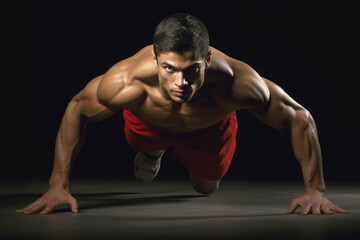 Crimson nostrils flaring physical exertion at its finest exercise. AI generation