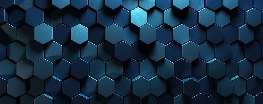 blue square hexagons background