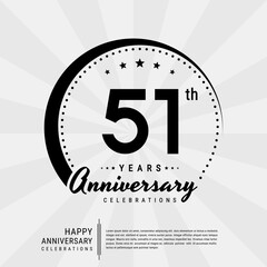 51th year anniversary design template. vector template illustration