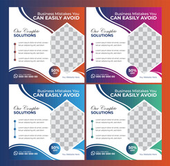 Digital Marketing Social Media Post design template Bundle Premium Vector