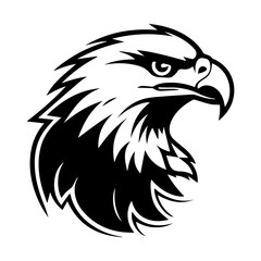Eagle face, logo, icon, vector illustration, isolated on white background.