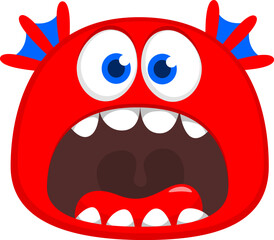 .Funny cartoon monster character. Illustration of cute and happy creature or alien. Halloween vector design isolated