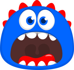 .Funny cartoon monster character. Illustration of cute and happy creature or alien. Halloween vector design isolated