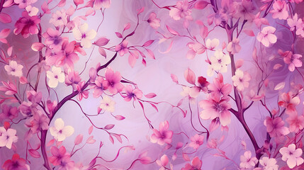 Delicate floral wallpaper texture magenta pink vintage. 