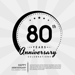 80th year anniversary design template. vector template illustration