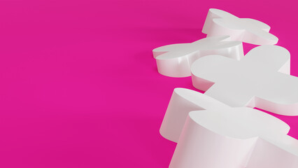 3d render pink x shape abstract background wallpaper