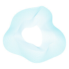 Blue Water Wave Lines Pattern Circle Frame Abstract Background. Isolated. Vector