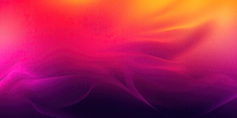 Obraz premium Vibrant color gradient on dark grainy background, pink yellow magenta purple abstract header poster design, vivid colors noise texture
