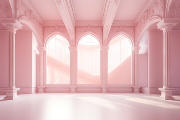 Naklejka premium Arches of the palace. AI generated art illustration.