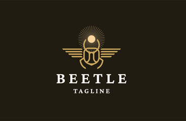 Beetle animal logo icon design template flat vector - obrazy, fototapety, plakaty
