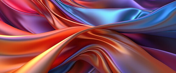 Colorful silk fabric. AI generated art illustration.
