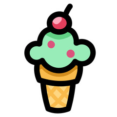 ice cream filled outline icon style