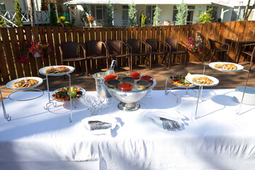 Servered catering, Red and black caviar, close up