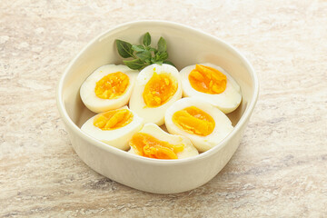 Boiled chicken egg for breakfast