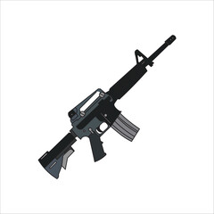 vector illustration M16 icon machine gun
