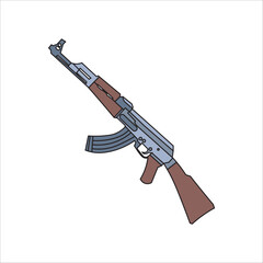 Vector illustration AK47 icon machine gun