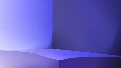 Blue room 3d Model platform for abstract background