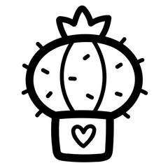 cactus line icon style