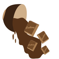 Vector illustration bowl and chocolate icon suitable for your poster or banner design