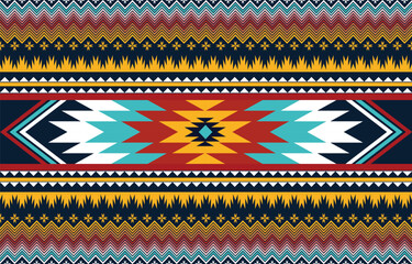 The geometric ethnic pattern of traditional style. Navajo, America Indian patterns. Design for background, wallpaper, clothing, wrapping, Batik, fabric, and prints. Vector illustration.
