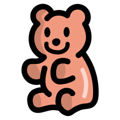 jelly bear filled outline icon style