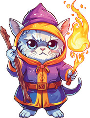 Meowster of Spells: Enchanting Wizard Cat Vector Design