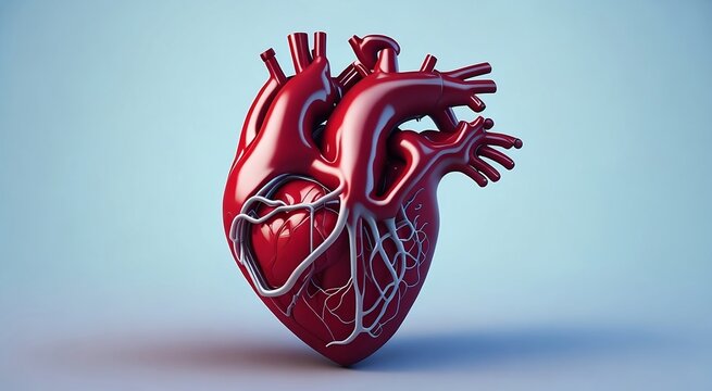 3d rendered illustration of human heart on isolated background created with generative ai