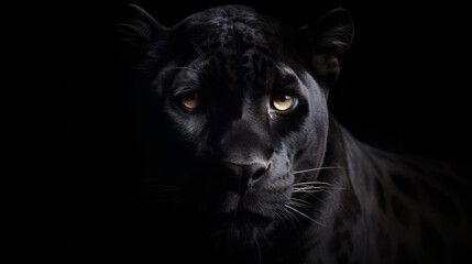 Front view of Panther on black background
