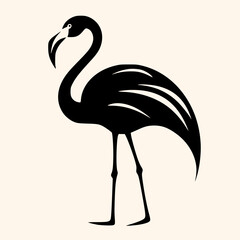 Flamingo vector for logo or icon,clip art, drawing Elegant minimalist style,abstract style Illustration	