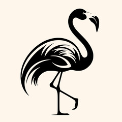 Flamingo vector for logo or icon,clip art, drawing Elegant minimalist style,abstract style Illustration	