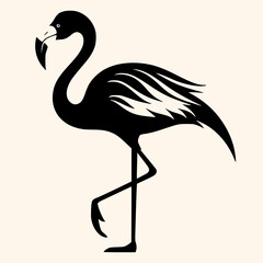 Flamingo vector for logo or icon,clip art, drawing Elegant minimalist style,abstract style Illustration	