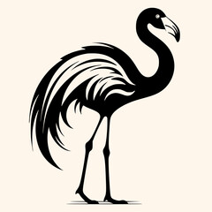 Flamingo vector for logo or icon,clip art, drawing Elegant minimalist style,abstract style Illustration	