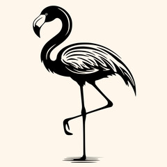Flamingo vector for logo or icon,clip art, drawing Elegant minimalist style,abstract style Illustration	
