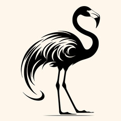 Flamingo vector for logo or icon,clip art, drawing Elegant minimalist style,abstract style Illustration	